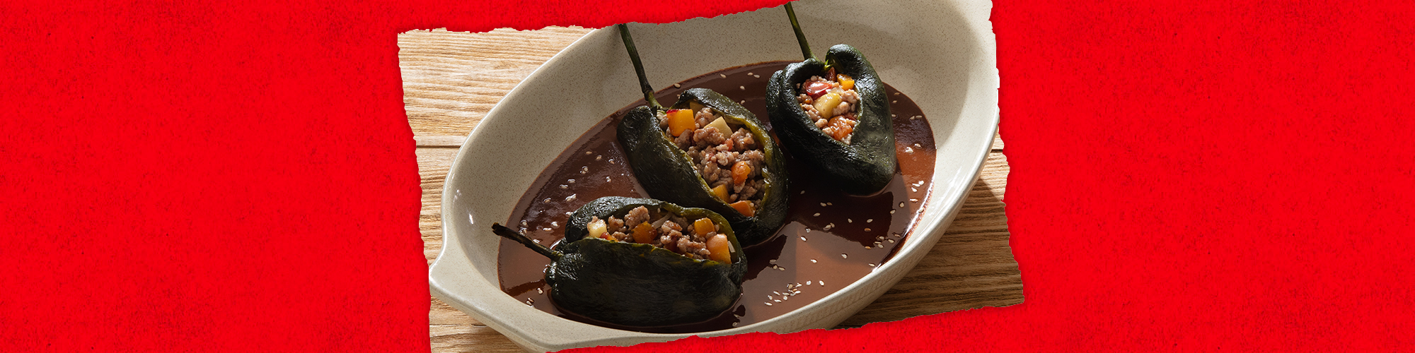 Chile Relleno De Molida Con Mole