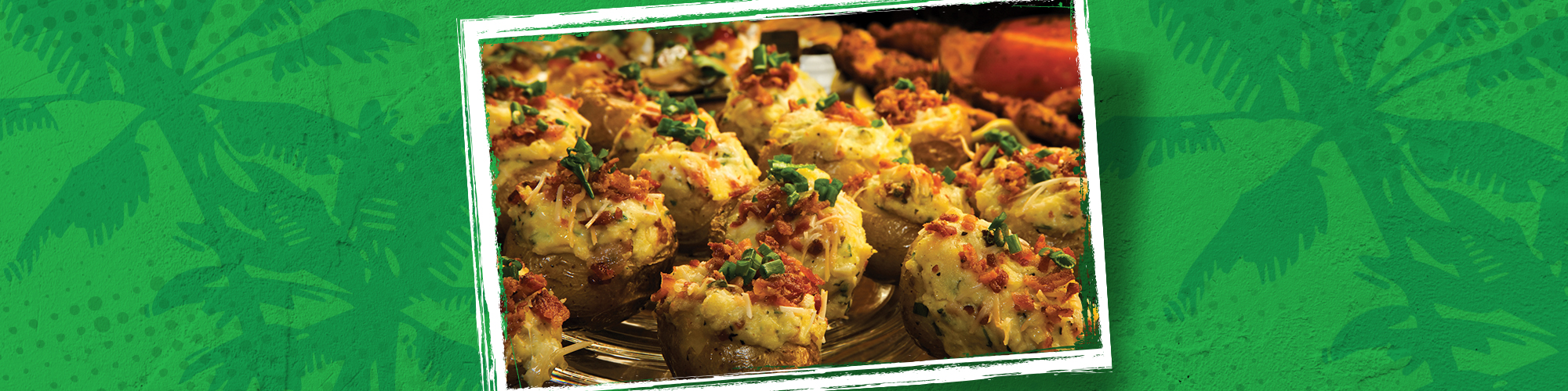 Twice Baked Green Chile Colby Jack Potatoes